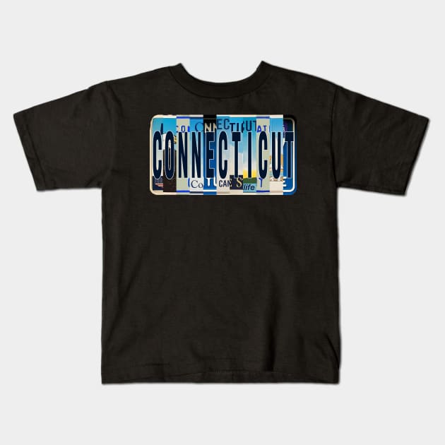 Connecticut License Plates Kids T-Shirt by stermitkermit